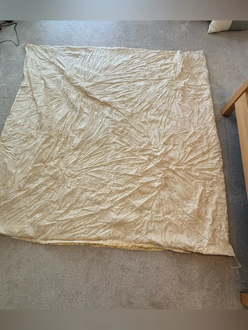 Pottery Barn Gold Patterned 2010 Queen Duvet Cover and two Standard Shams